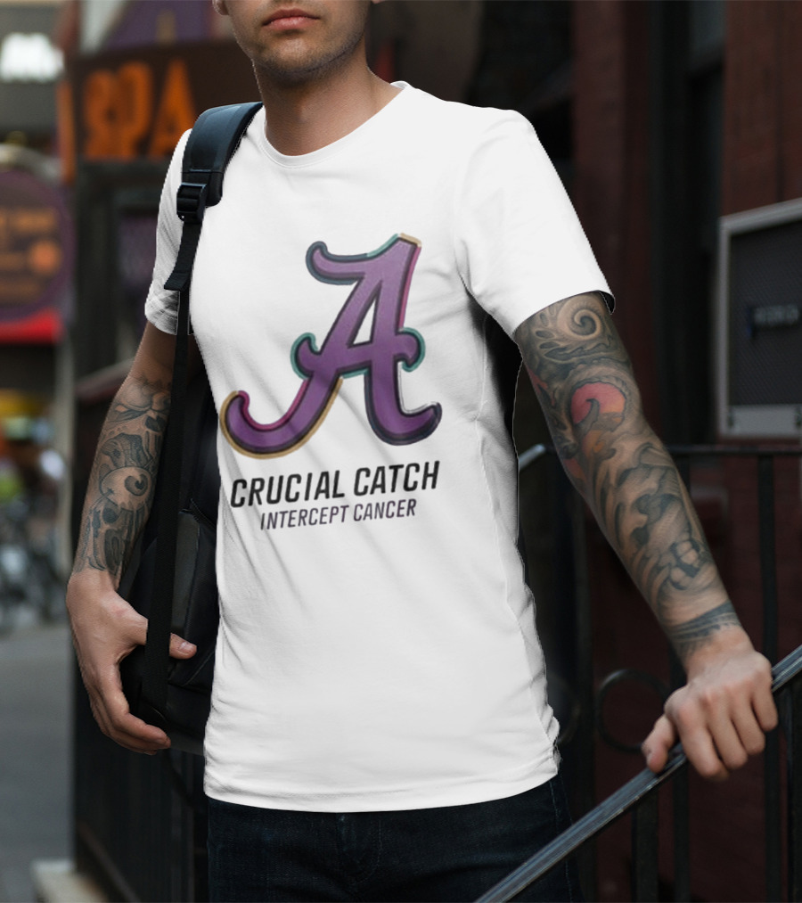 Alabama Crimson Tide Crucial Catch Intercept Cancer T-Shirt