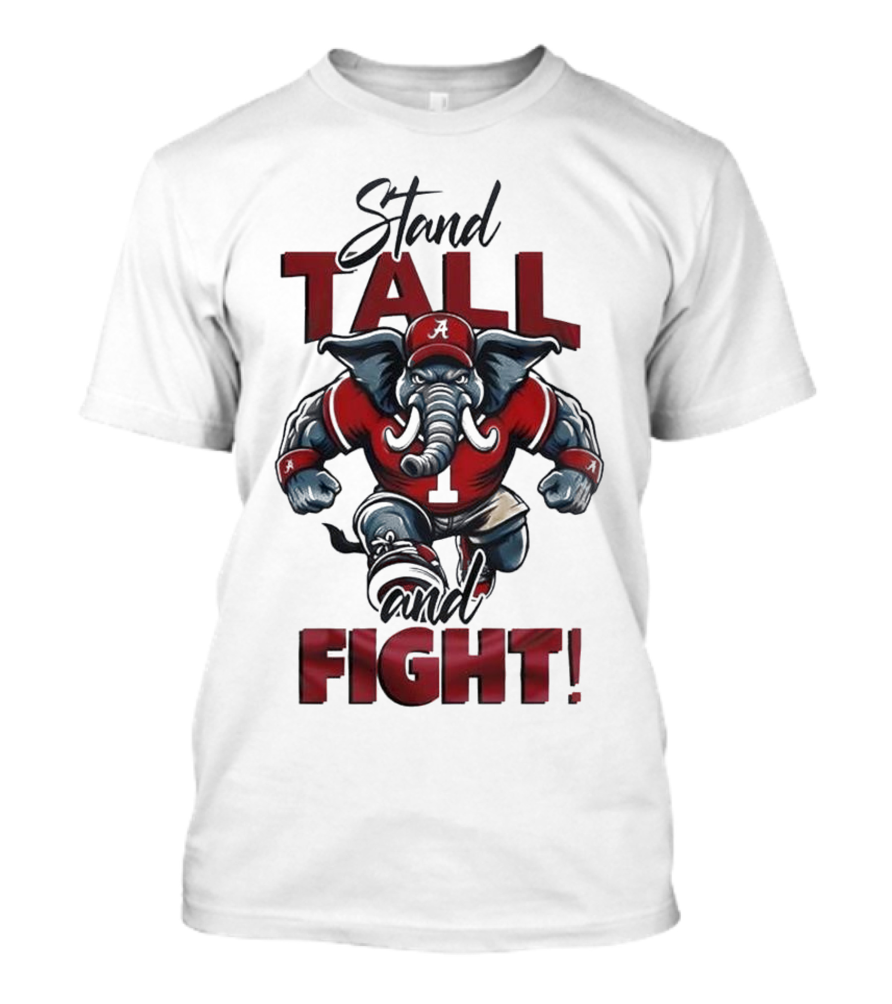 Alabama Crimson Tide Stand Tall And Fight Elephant Mascot T-Shirt