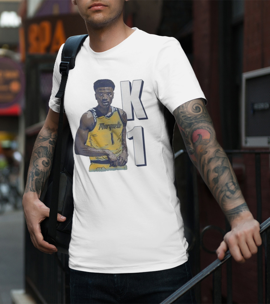 K1 Kameron Jones Marquette Golden Eagles Basketball Cartoon Player T-Shirt