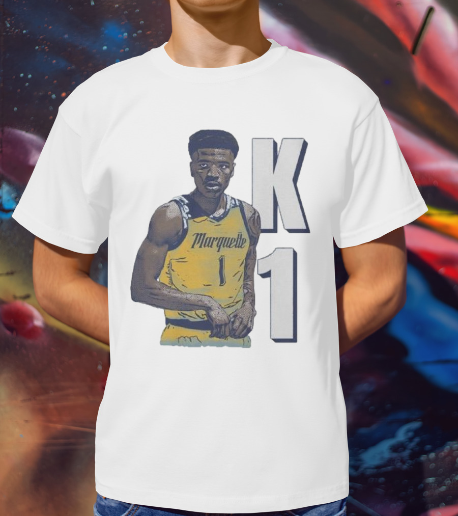 K1 Kameron Jones Marquette Golden Eagles Basketball Cartoon Player T-Shirt