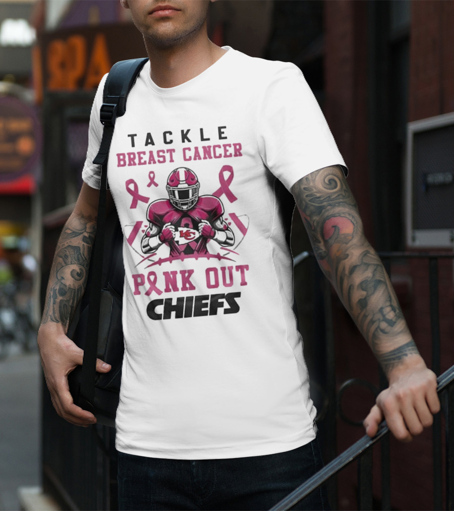 Kansas City Chiefs Tackle Breast Cancer Pink Out Chiefs T-Shirt