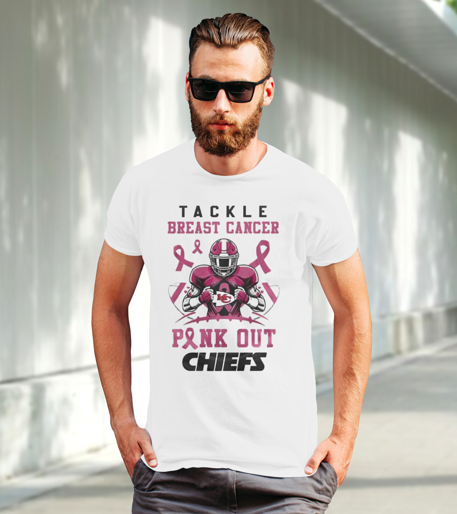 Kansas City Chiefs Tackle Breast Cancer Pink Out Chiefs T-Shirt