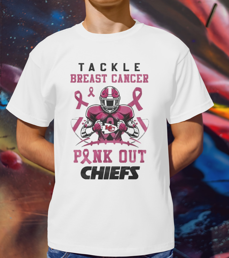 Kansas City Chiefs Tackle Breast Cancer Pink Out Chiefs T-Shirt