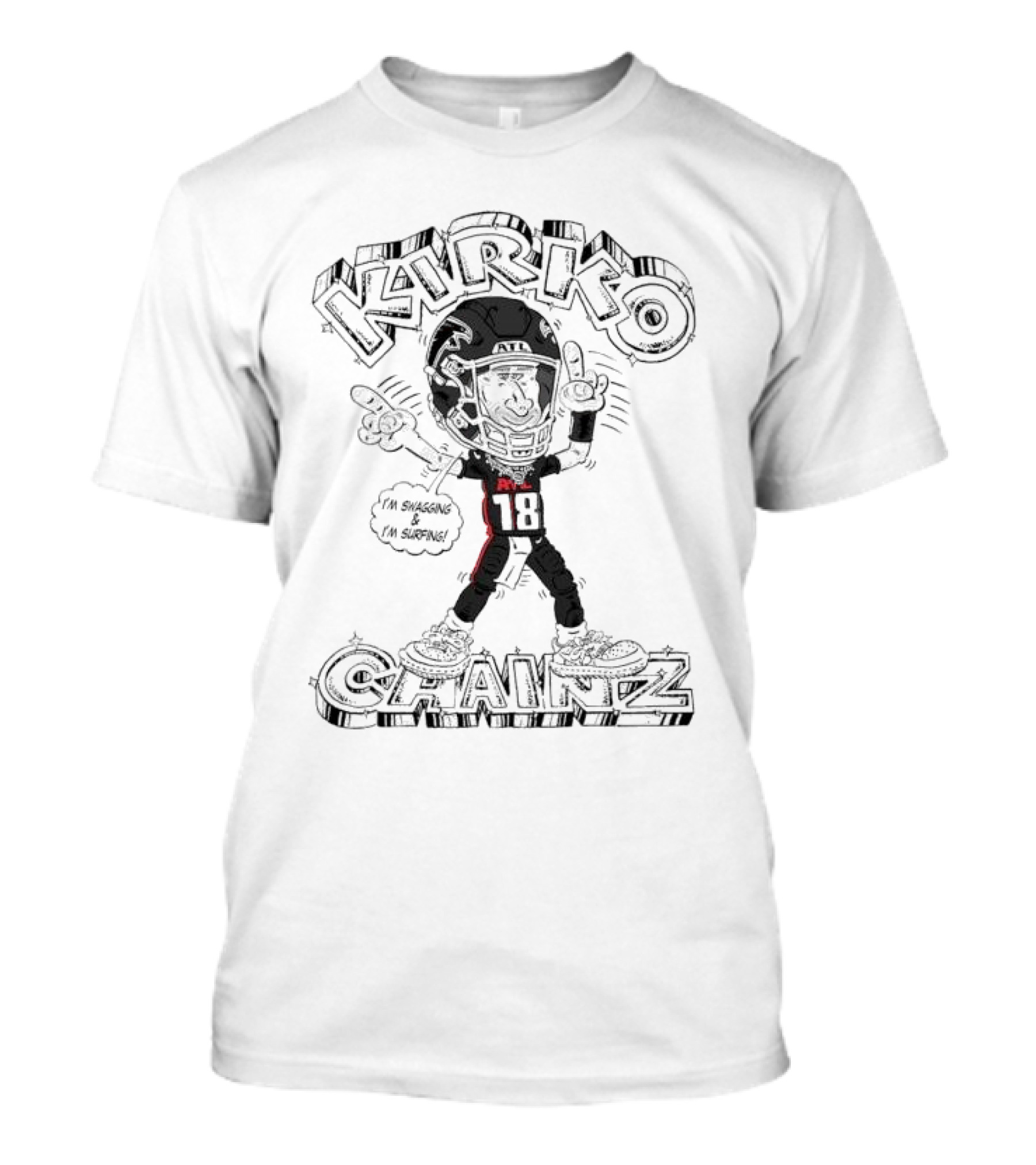 Kirko Chainz Kirk Cousins Atlanta Falcons I'm Swagging And I'm Surfing T-Shirt