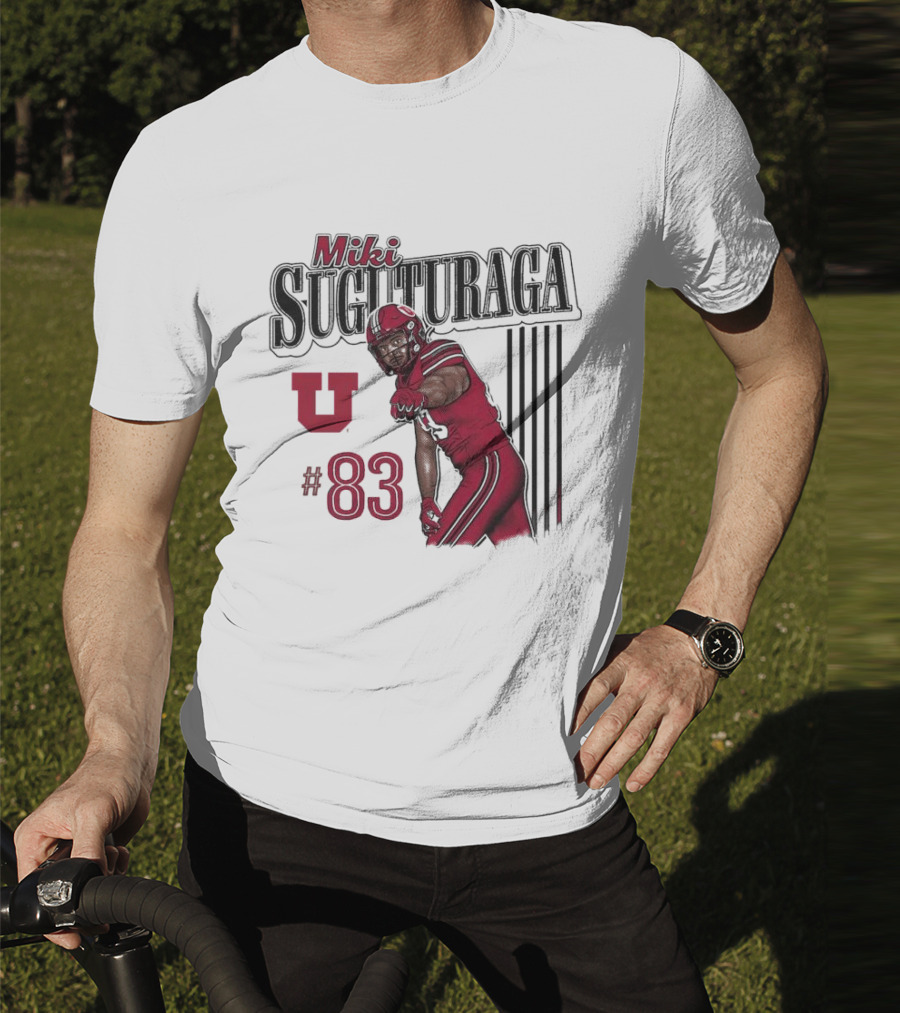 Miki Suguturaga Utah Utes #83 Football Cartoon Player T-Shirt