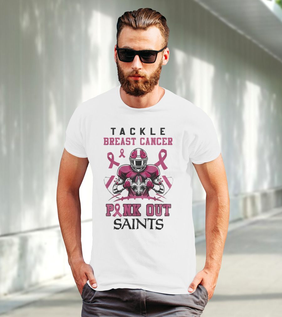 New Orleans Saints Tackle Breast Cancer Pink Out T-Shirt