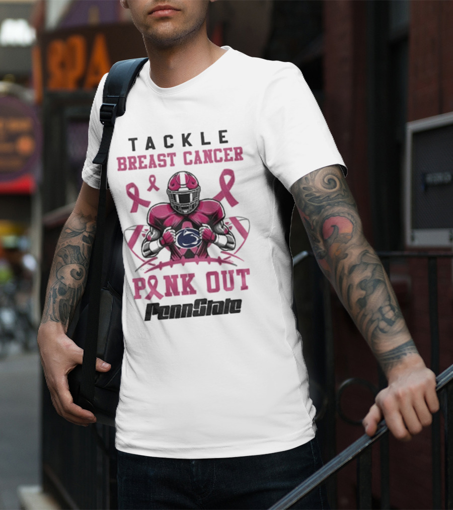 Tackle Breast Cancer Pink Out Penn State Nittany Lions T-Shirt