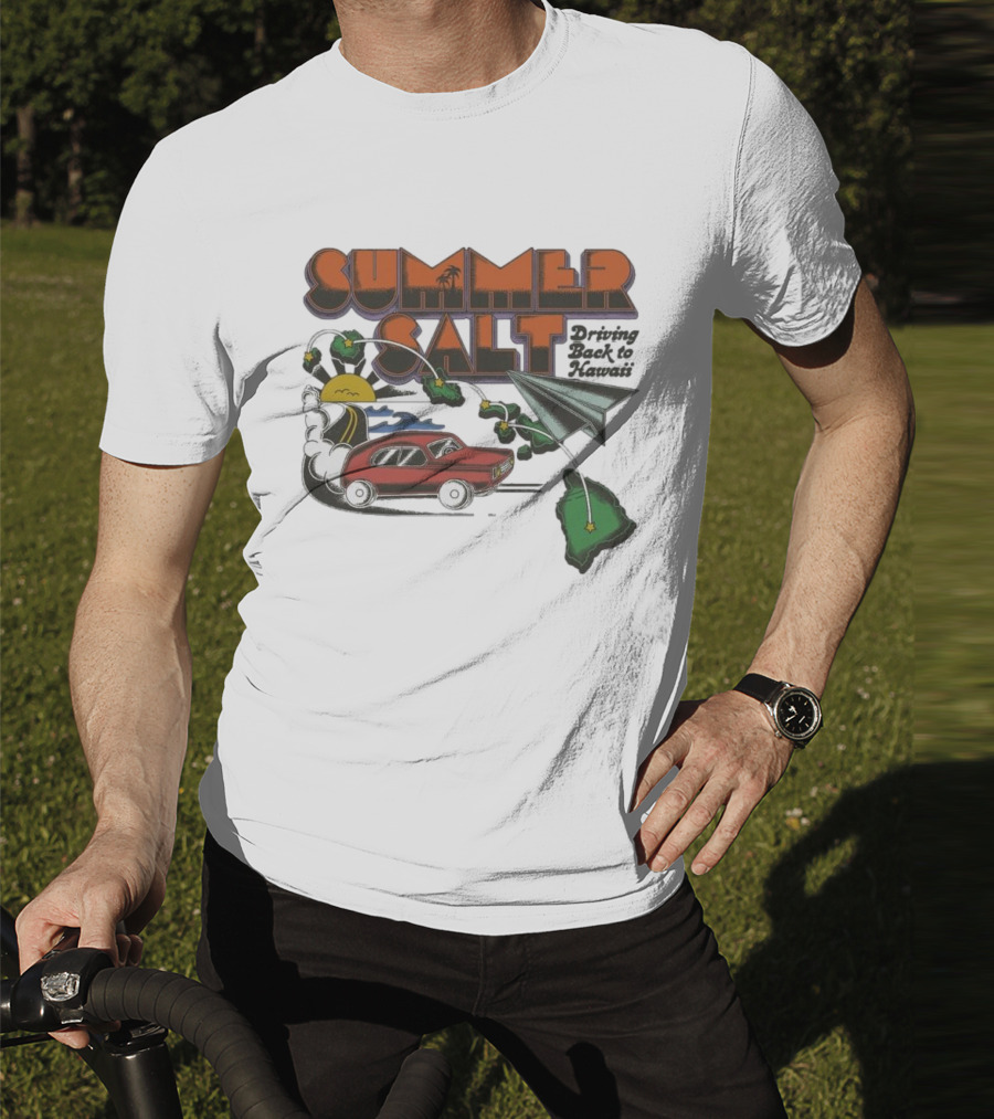 Summer Salt Driving Back To Hawaii Paper Airplane Car Island Tour T-Shirt