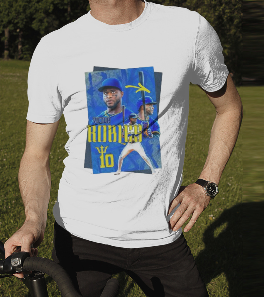 Victor Robles Baseball Player Blue And Yellow T-Shirt