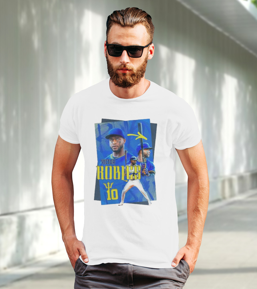 Victor Robles Baseball Player Blue And Yellow T-Shirt