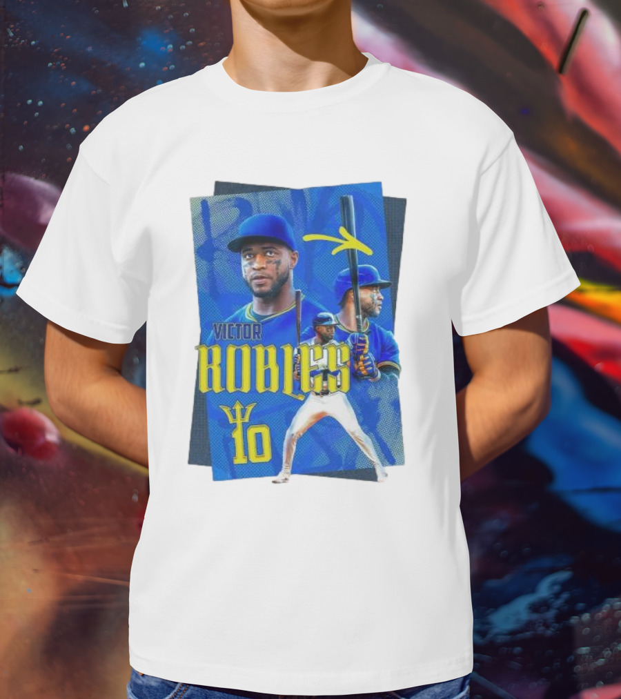 Victor Robles Baseball Player Blue And Yellow T-Shirt