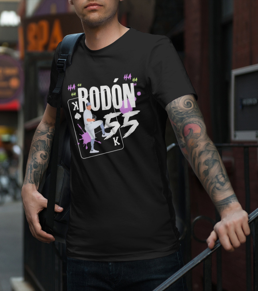 Rodón 55 K New York Yankees Playing Card Comic T-Shirt