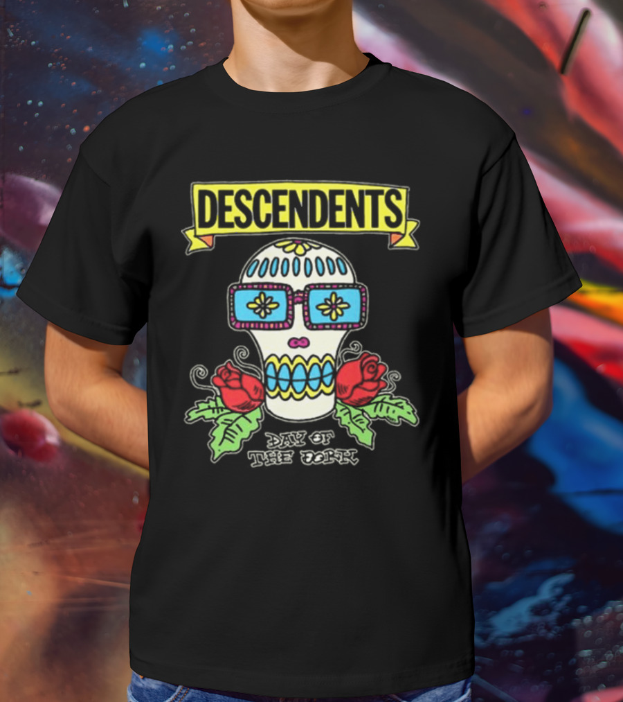 Descendents Day Of The Dork Glow-in-the-Dark Skull With Roses T-Shirt