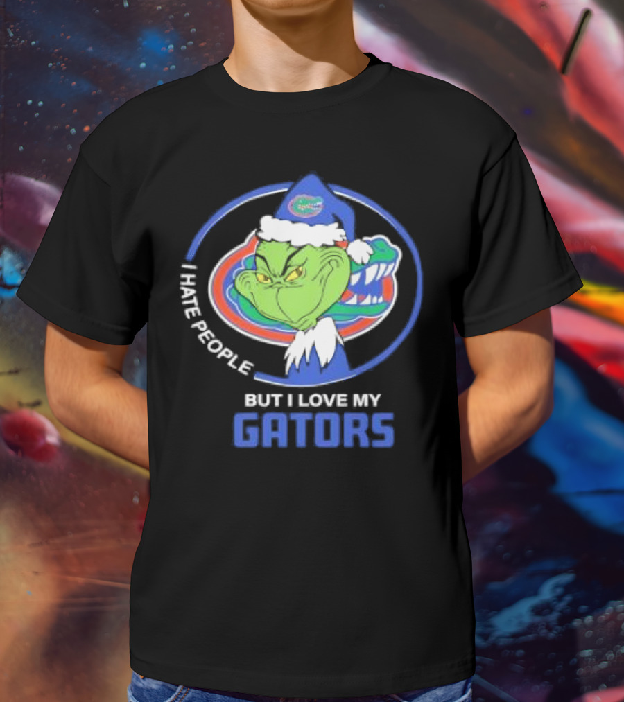 I Hate People But I Love My Gators Grinch Christmas T-Shirt