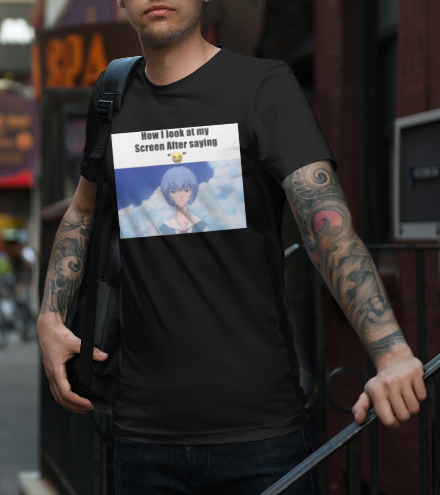 Goofy Ahh Tees Store How I Look At My Screen After Saying 😭 Anime Meme T-Shirt