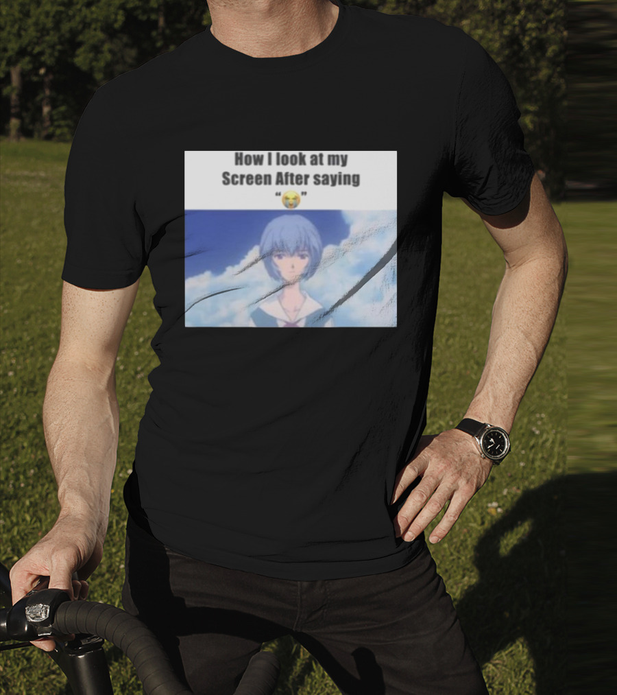 Goofy Ahh Tees Store How I Look At My Screen After Saying 😭 Anime Meme T-Shirt