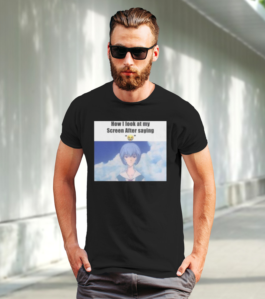 Goofy Ahh Tees Store How I Look At My Screen After Saying 😭 Anime Meme T-Shirt