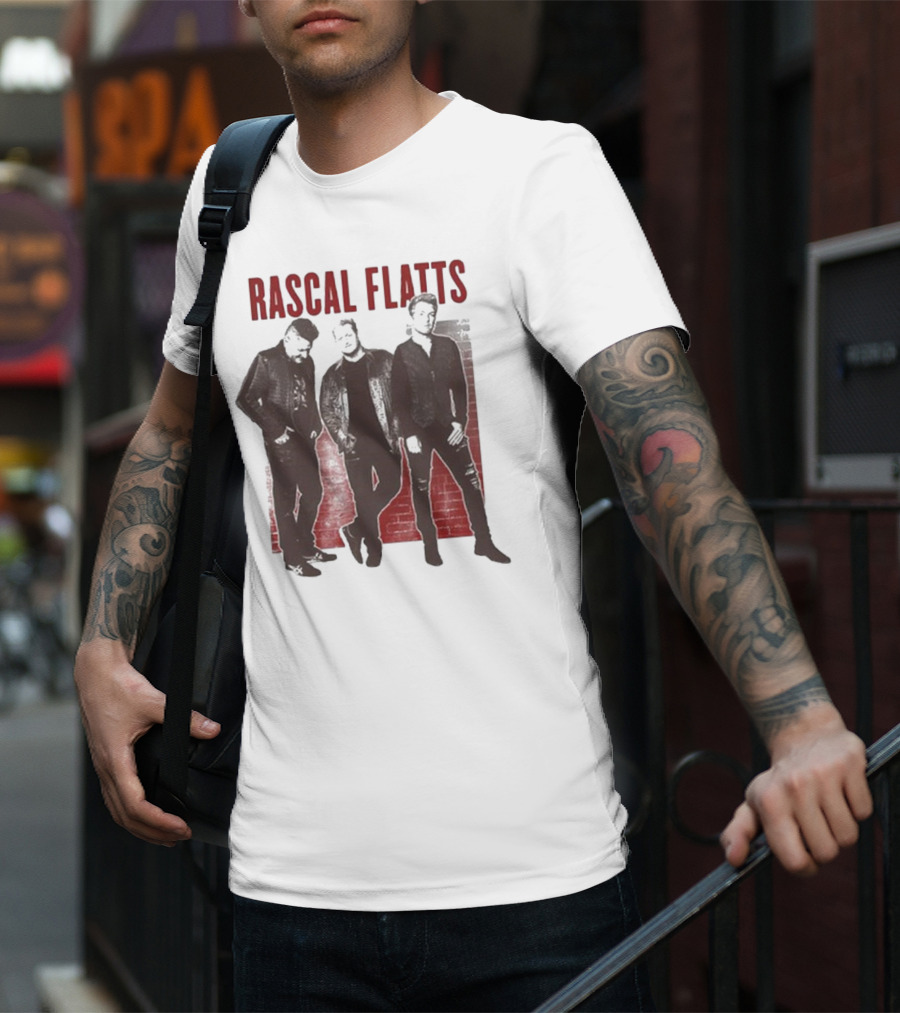 Rascal Flatts Band Photo Brick Wall Background T-Shirt