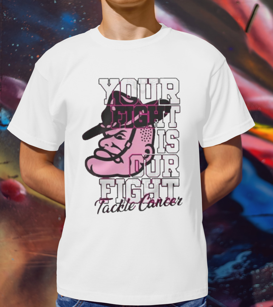 Texas A&M Aggies Your Fight Is Our Fight Tackle Cancer Vintage Football Helmet T-Shirt
