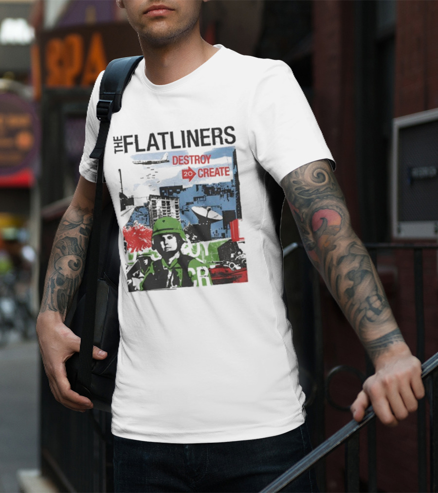 The Flatliners Destroy 20 Create Album Cover Soldier And Cityscape T-Shirt