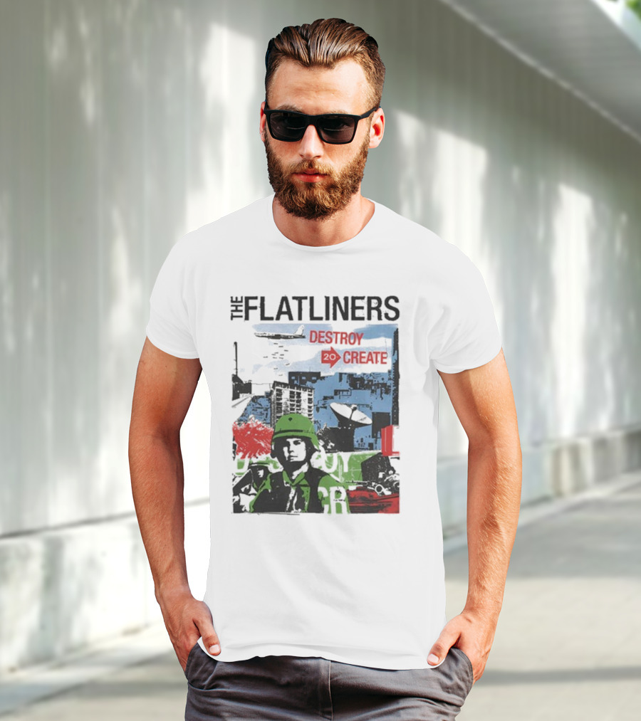 The Flatliners Destroy 20 Create Album Cover Soldier And Cityscape T-Shirt