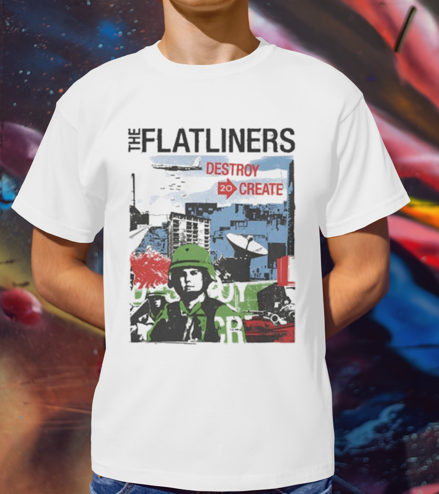 The Flatliners Destroy 20 Create Album Cover Soldier And Cityscape T-Shirt