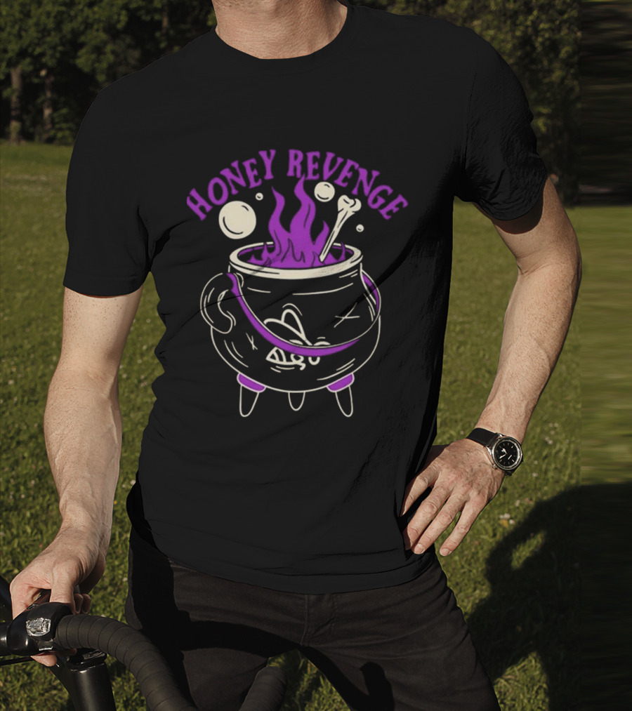Honey Revenge Bubbling Cauldron With Bone And Flames T-Shirt