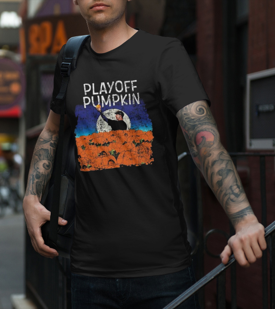 Mets Playoff Pumpkin Pitcher In Pumpkin Patch T-Shirt