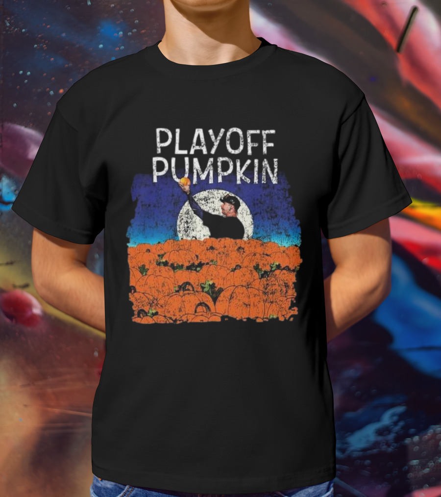 Mets Playoff Pumpkin Pitcher In Pumpkin Patch T-Shirt