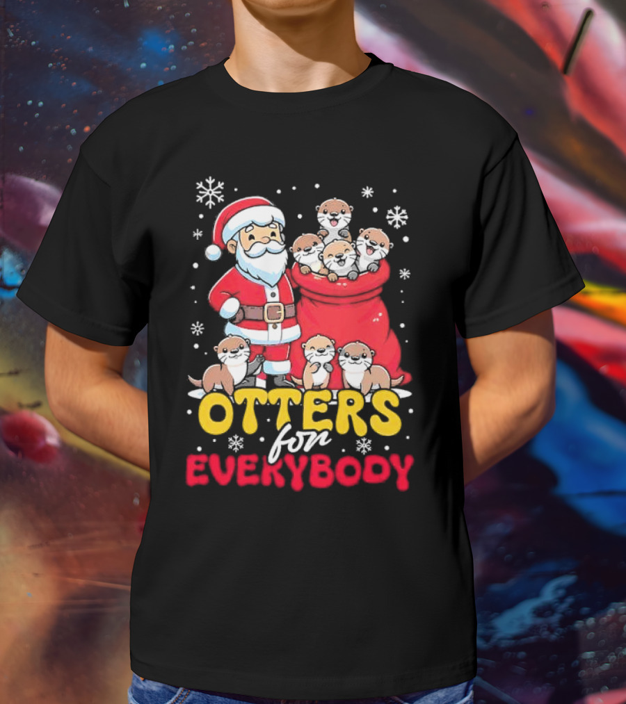 Otters For Everybody Santa Claus Christmas T-Shirt