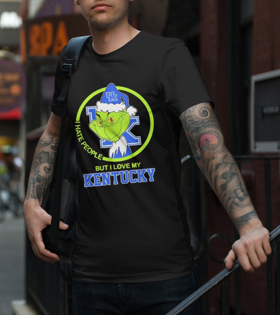 Kentucky Wildcats Grinch I Hate People But I Love My Kentucky T-Shirt