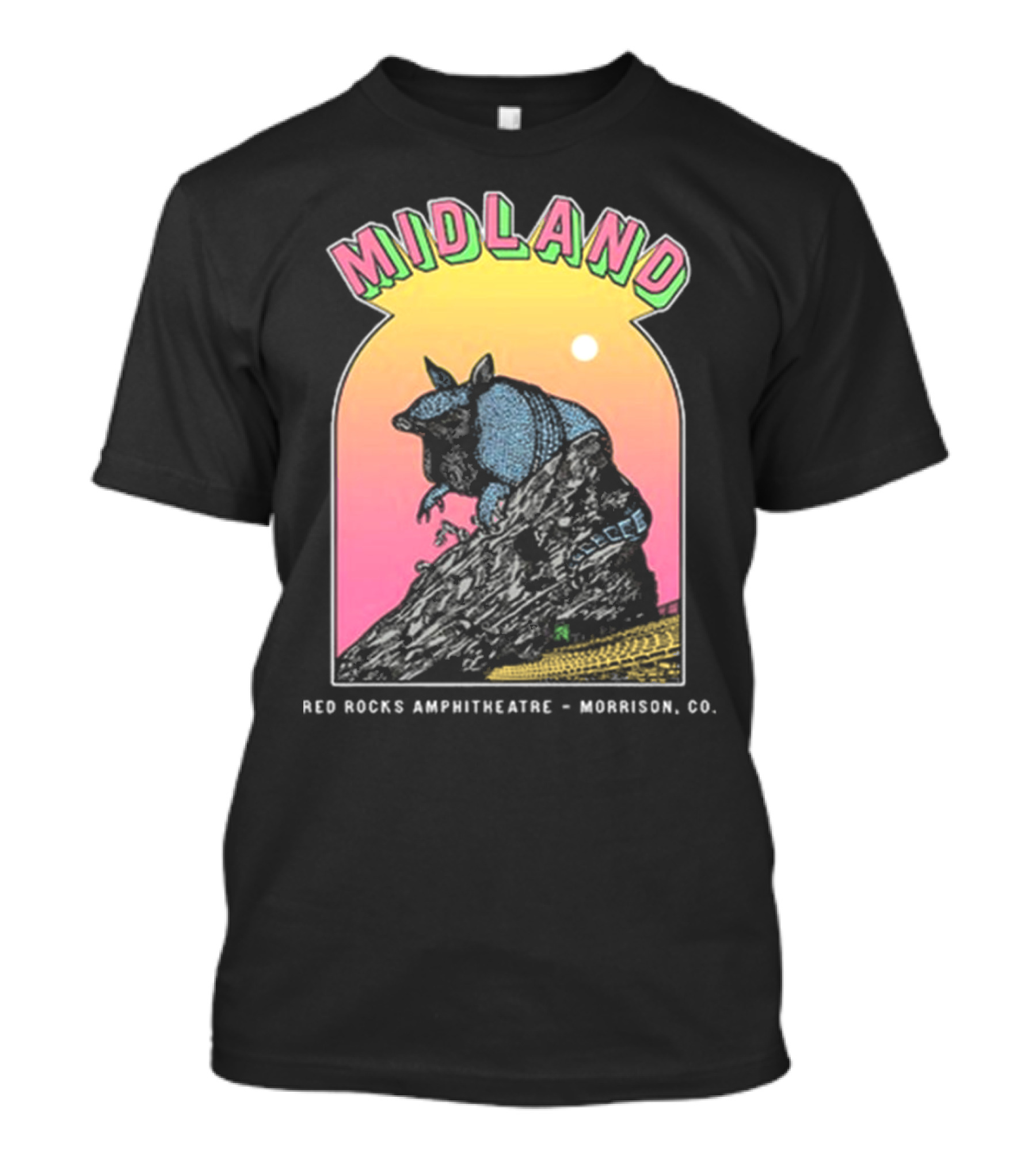 Midland Red Rocks Amphitheatre Armadillo Morrison CO T-Shirt
