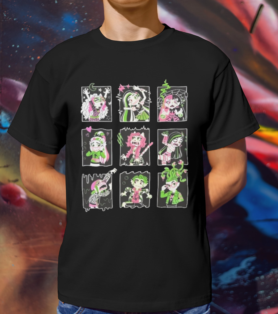 Monster High Anonymous Characters Neon Portrait Collection T-Shirt