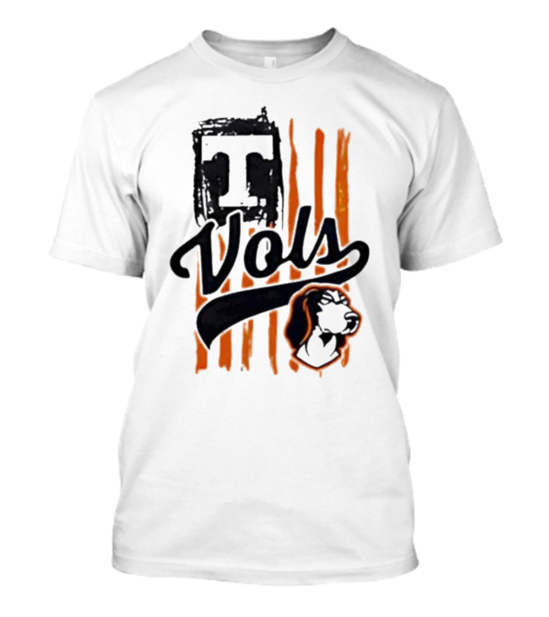Vols T Logo With Dog And Orange Stripes T-Shirt