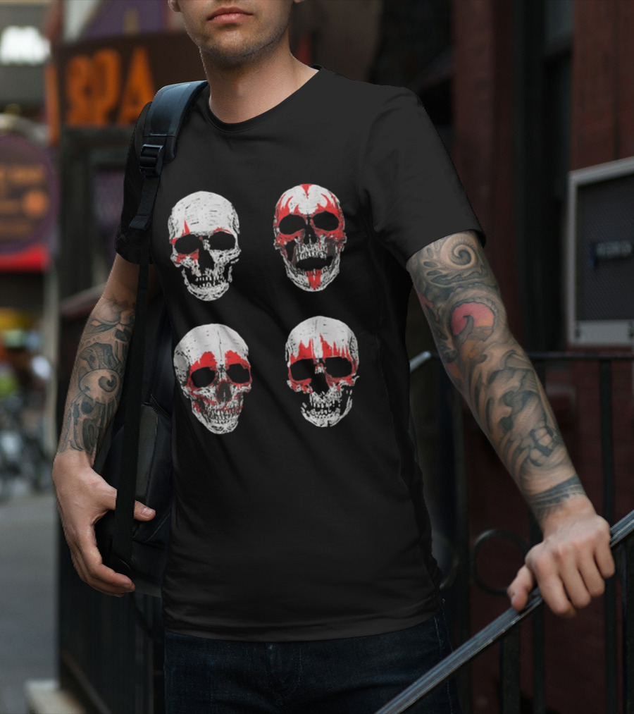 Glow In The Dark Skulls Hotter Than Hell Red Accents T-Shirt
