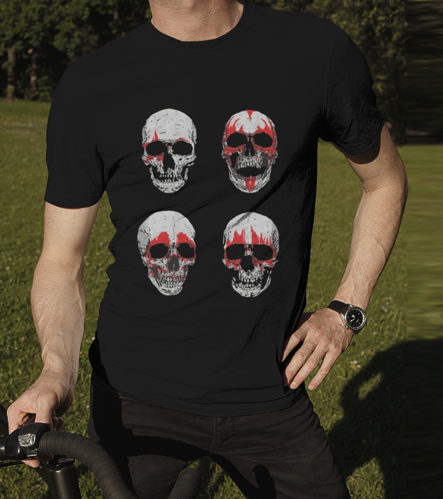 Glow In The Dark Skulls Hotter Than Hell Red Accents T-Shirt