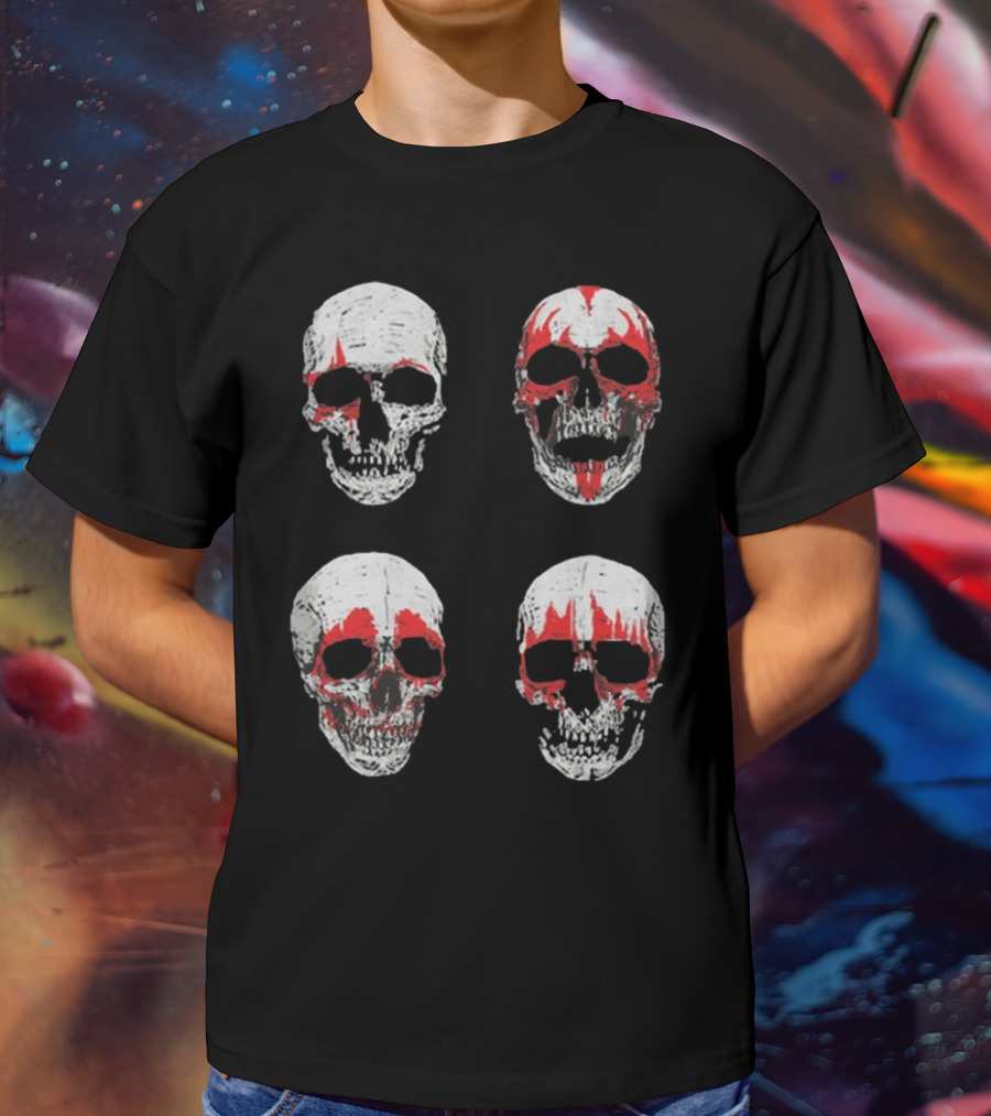 Glow In The Dark Skulls Hotter Than Hell Red Accents T-Shirt