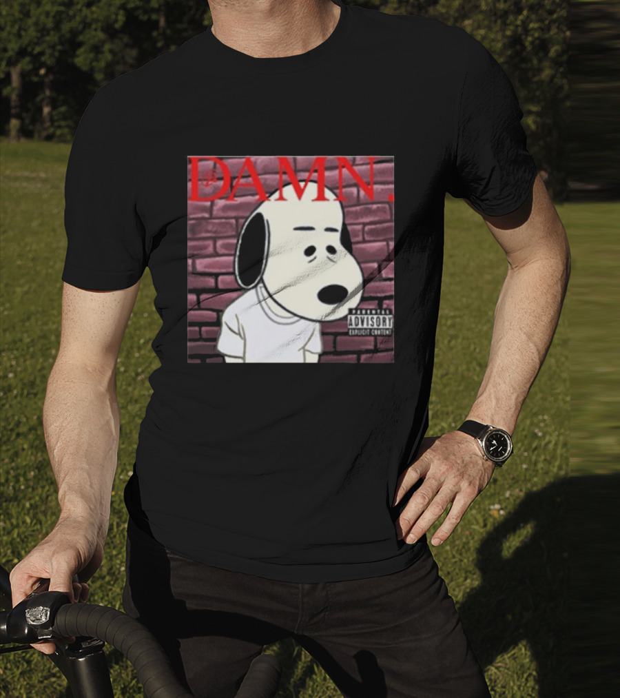 Damn. Snoopy Parental Advisory Brick Wall T-Shirt