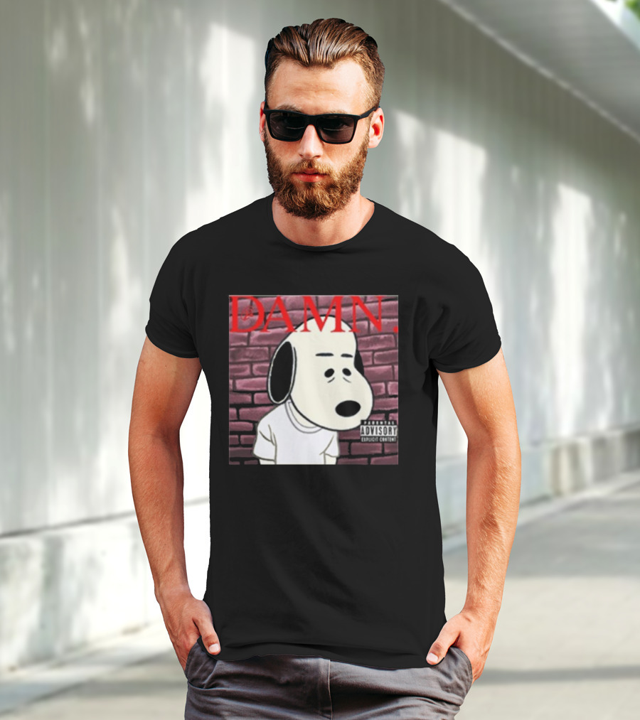 Damn. Snoopy Parental Advisory Brick Wall T-Shirt