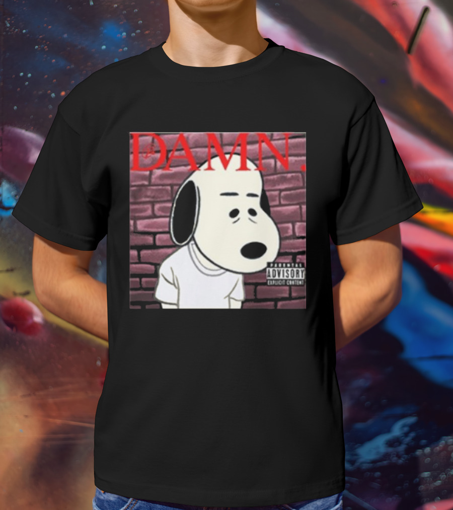 Damn. Snoopy Parental Advisory Brick Wall T-Shirt