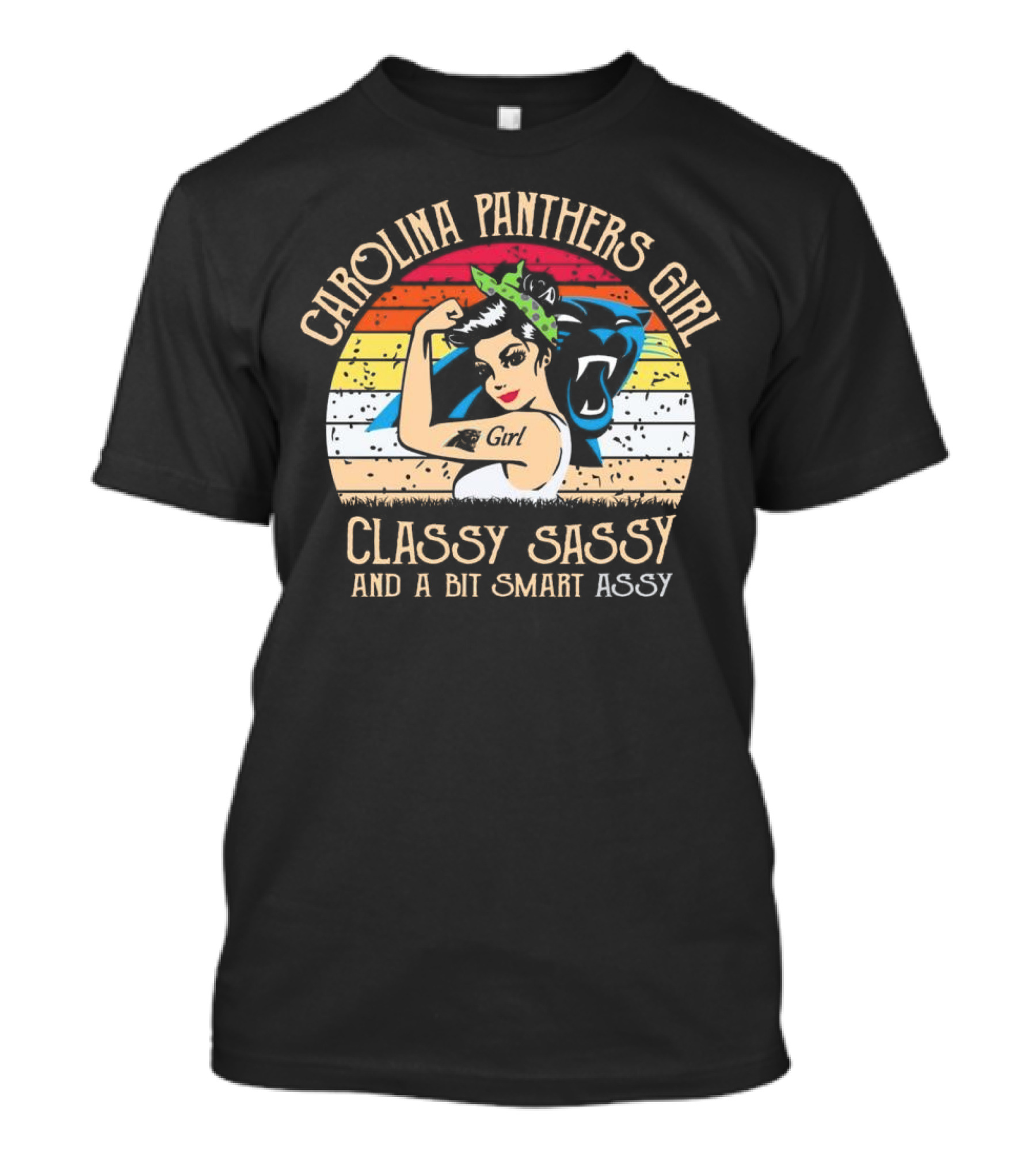 Carolina Panthers Girl Classy Sassy And A Bit Smart Assy Retro T-Shirt