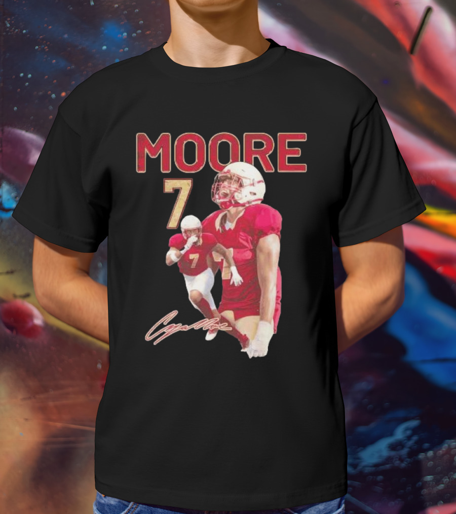 Cazeem Moore 7 Elon Phoenix Player Signature Football Jersey T-Shirt