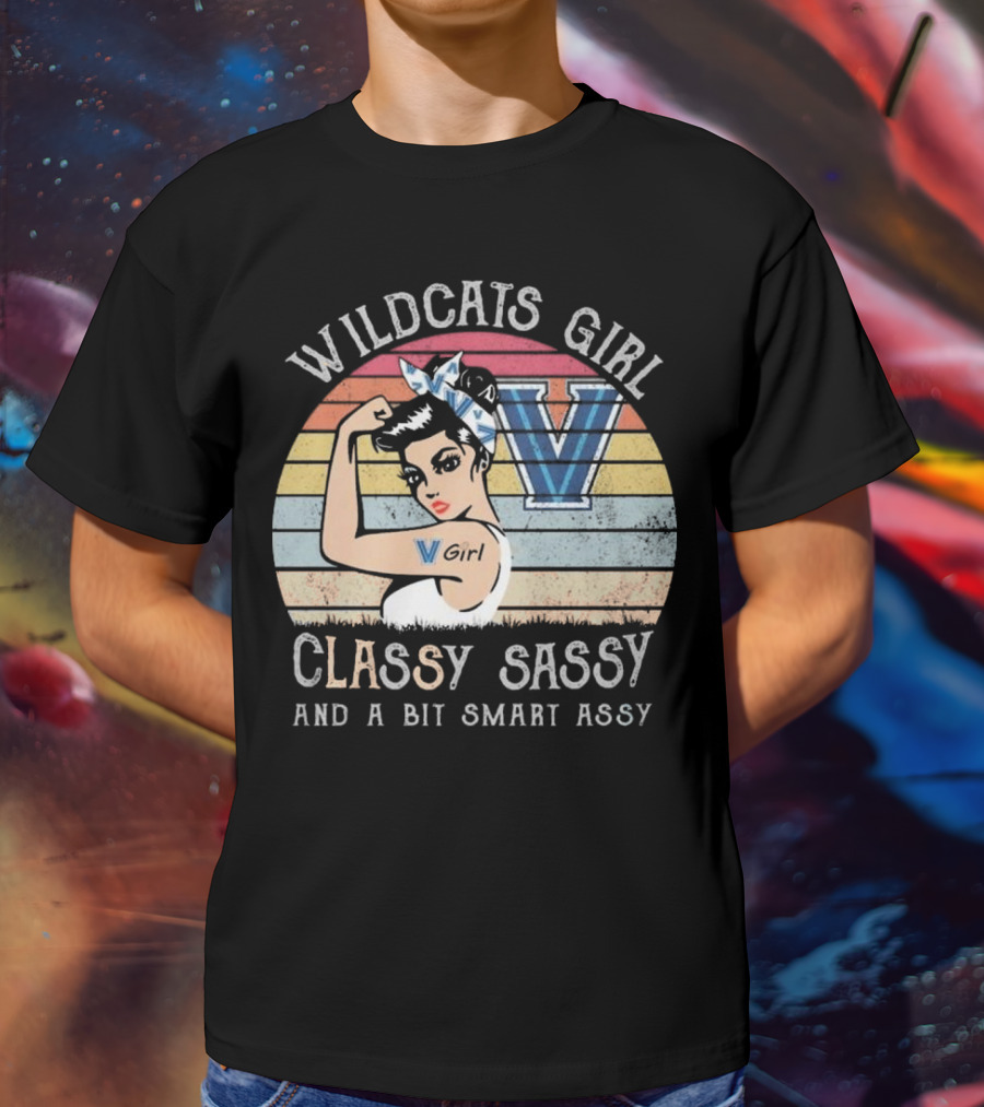 Wildcats Girl Classy Sassy And A Bit Smart Assy V Girl Vintage Style T-Shirt