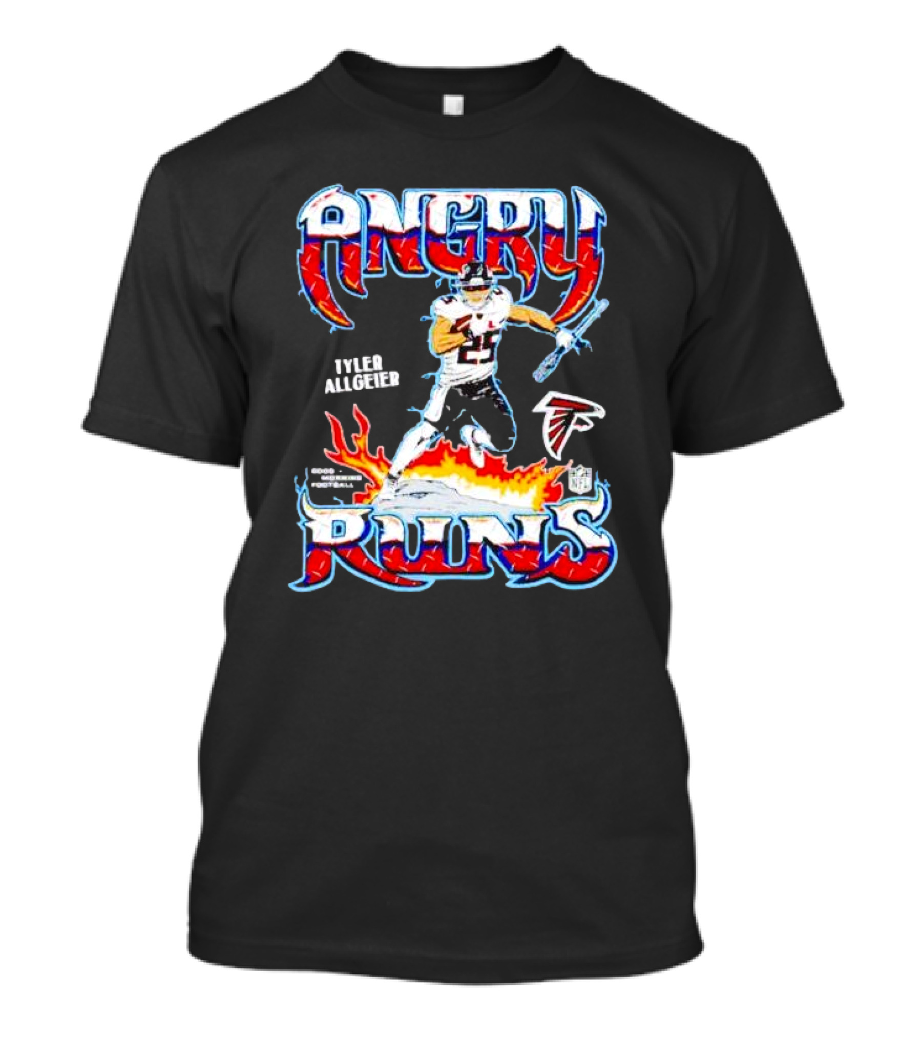 Angry Runs Atlanta Falcons Tyler Allgeier NFL Football T-Shirt