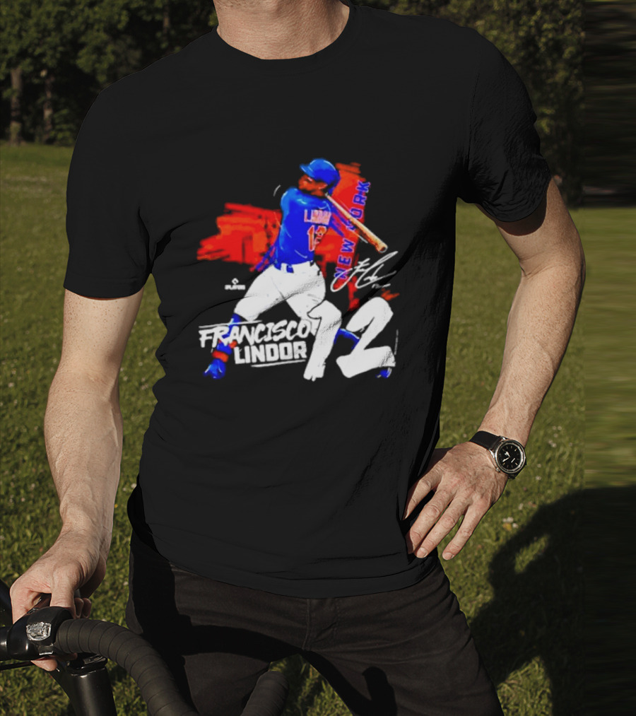 FRANCISCO LINDOR NEW YORK METS NUMBER 12 SIGNATURE HIT T-Shirt