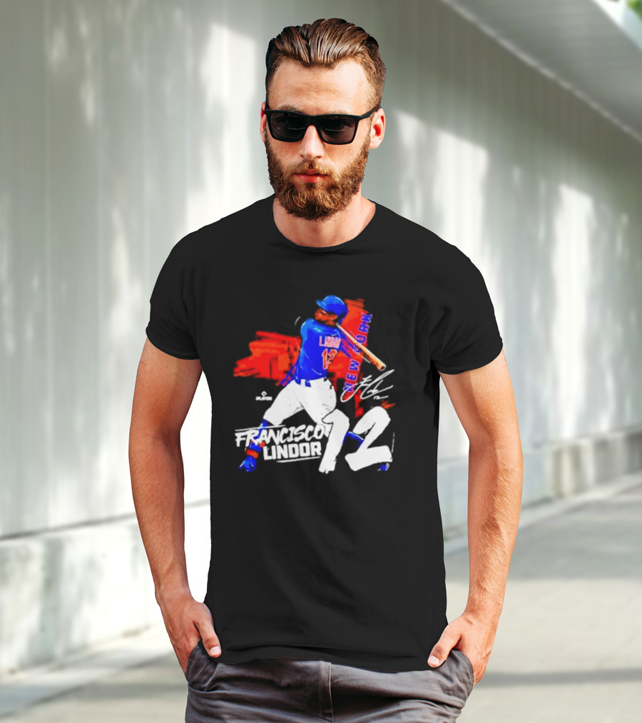 FRANCISCO LINDOR NEW YORK METS NUMBER 12 SIGNATURE HIT T-Shirt