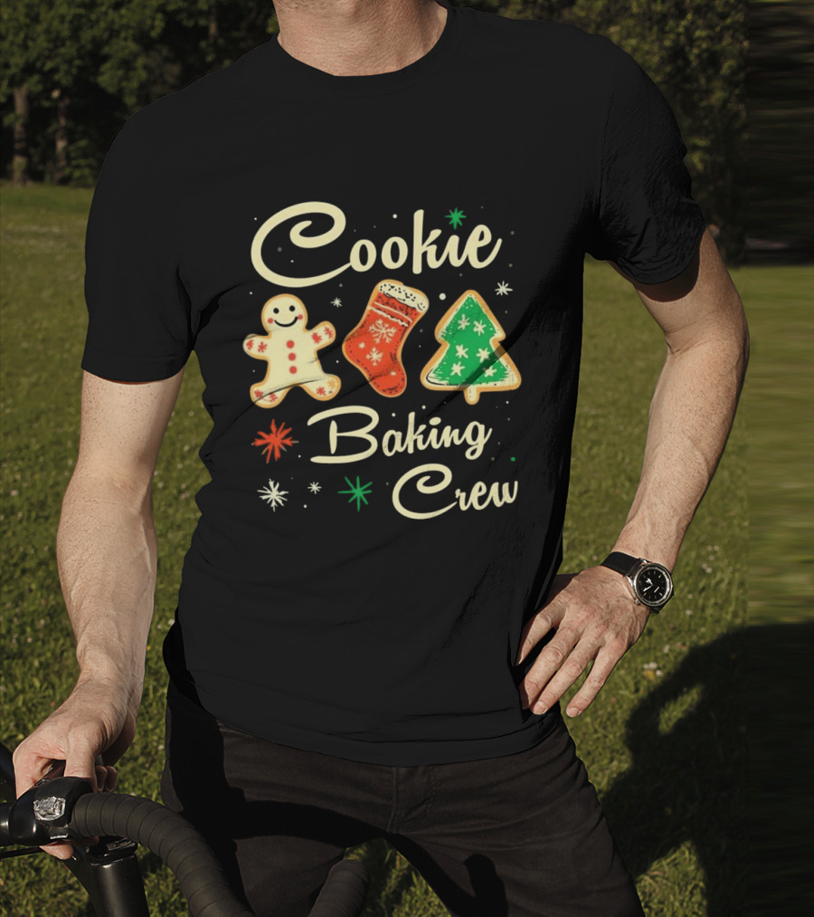 Cookie Baking Crew Christmas Gingerbread Stocking Tree Cookies T-Shirt
