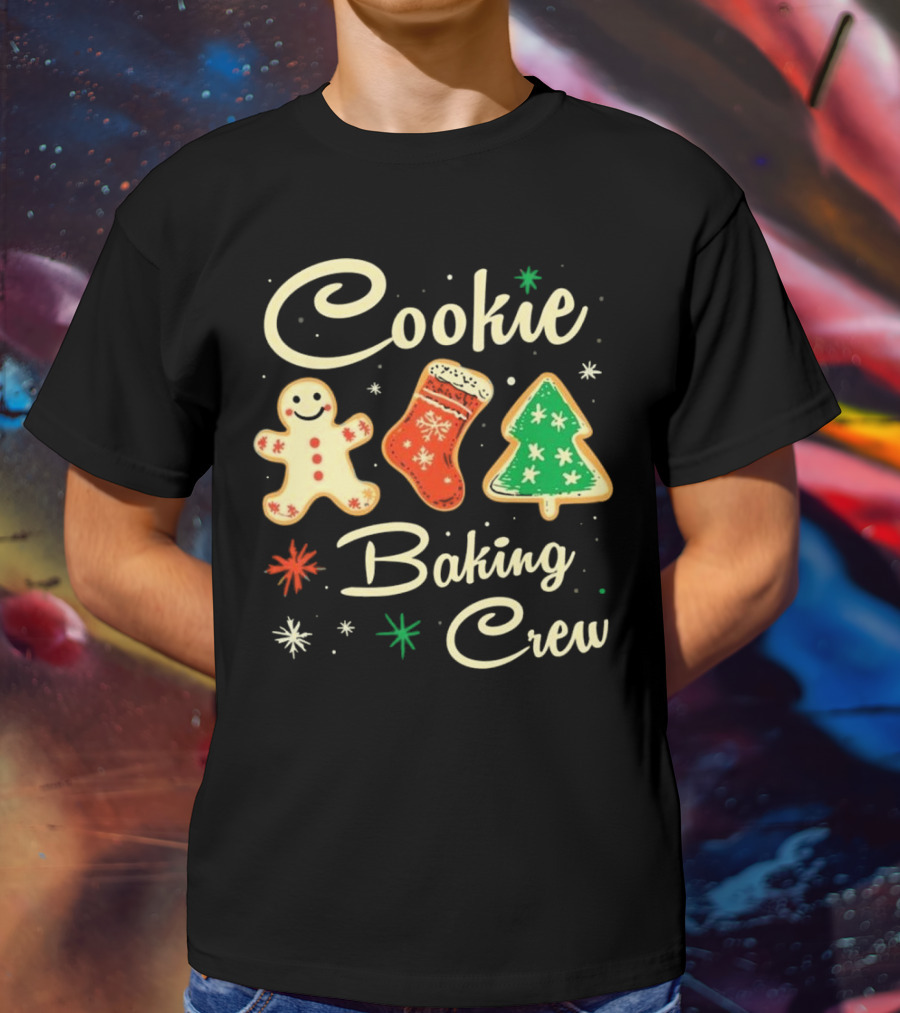 Cookie Baking Crew Christmas Gingerbread Stocking Tree Cookies T-Shirt