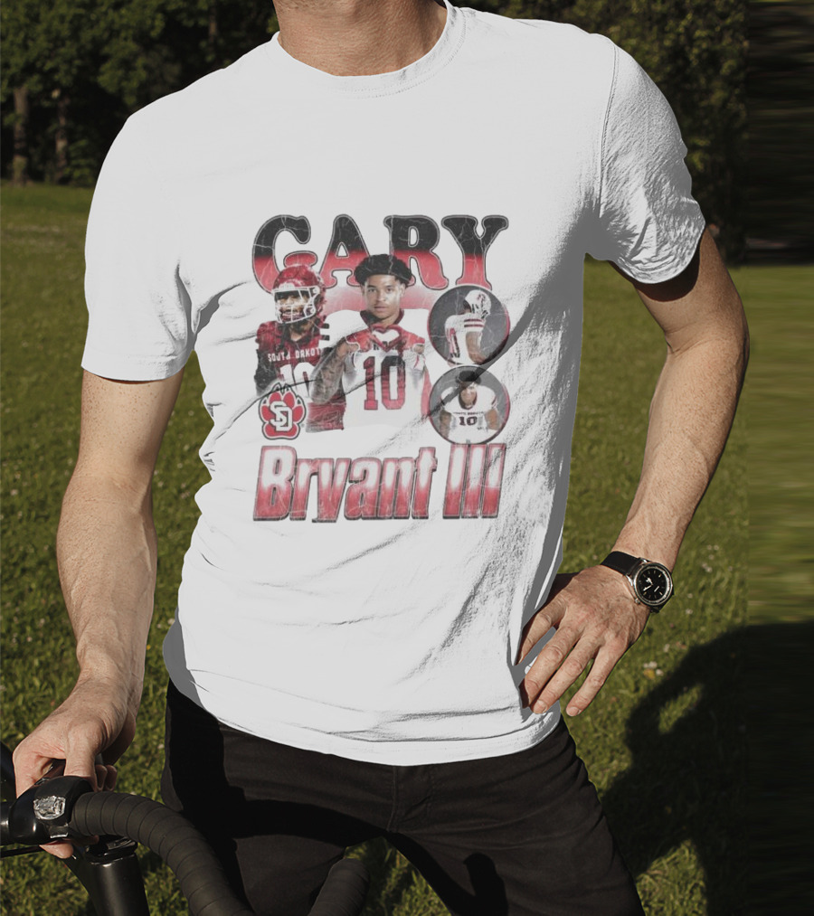 Gary Bryant III South Dakota Coyotes 10 Red And White Retro Football T-Shirt