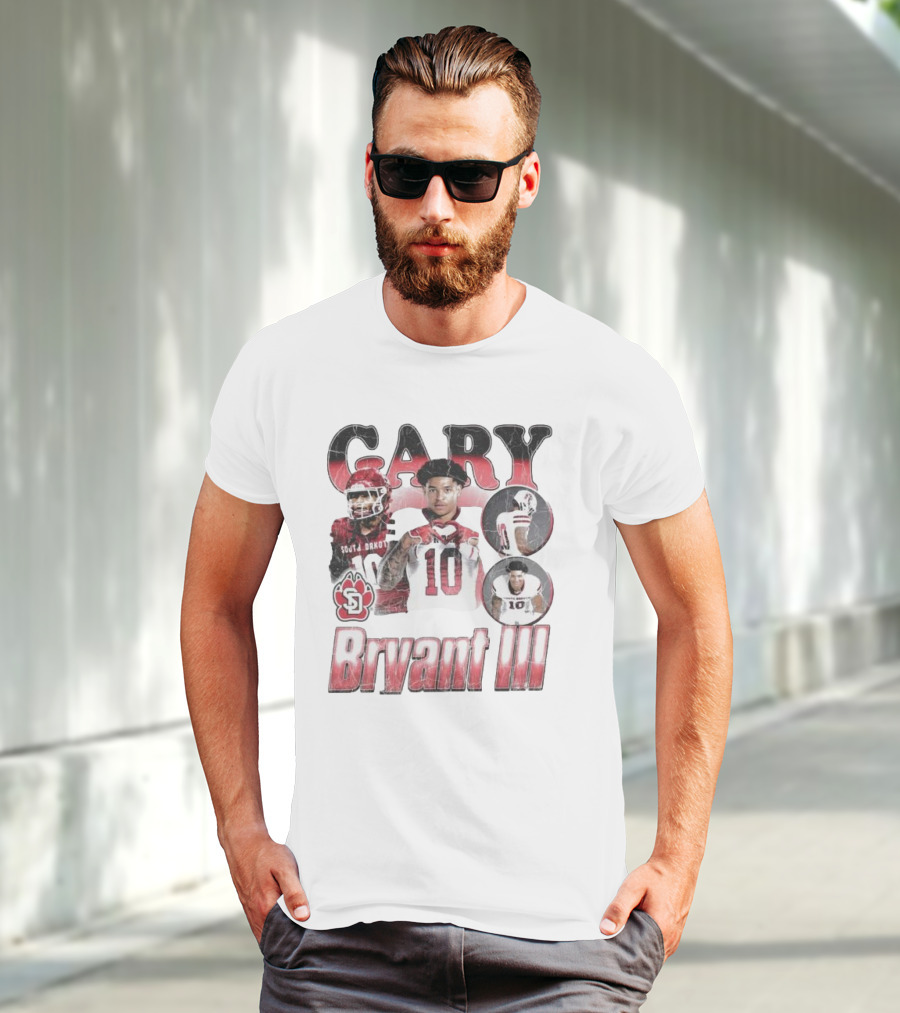Gary Bryant III South Dakota Coyotes 10 Red And White Retro Football T-Shirt